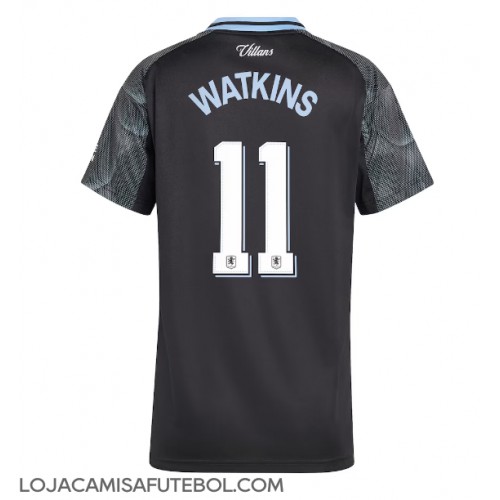 Camisa de Futebol Aston Villa Ollie Watkins #11 Equipamento Secundário Mulheres 2025-26 Manga Curta